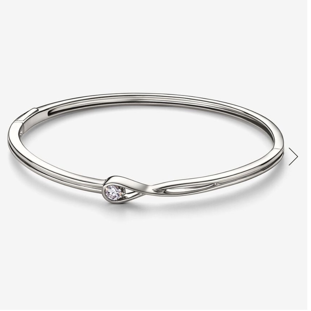 Pandora Bracelet- Pandora Infinite 14k White Gold Lab-grown Diamond Bangle